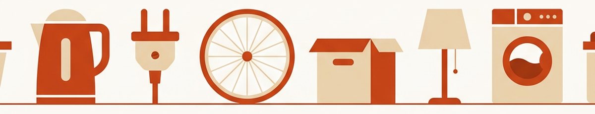 Hverdagsting: elkedel, stik, cykelhjul og flyttekasse